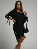 Black dress with ties 1403 - Online store - Boutique